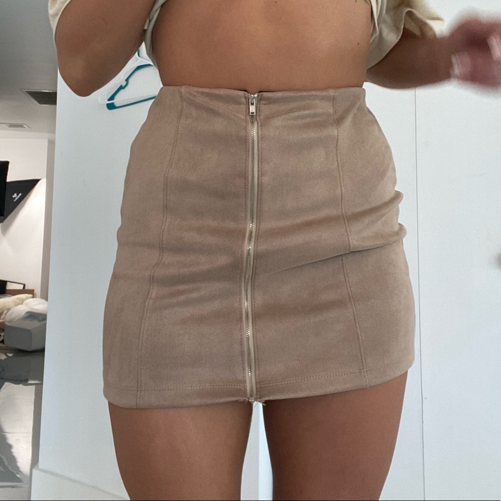 Fashion Nova faux suede skirt